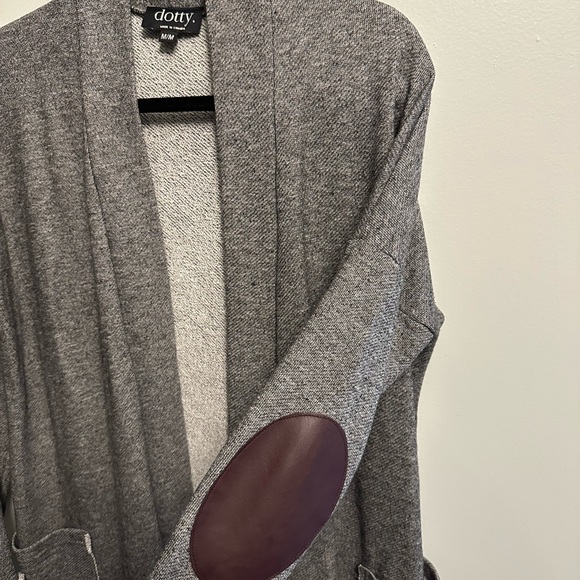 Fun Dotty rough edge sweater with arm patches! Medium - Picture 2 of 5